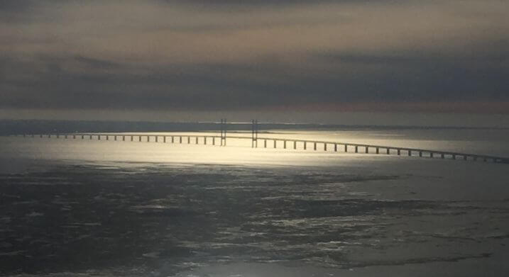 The Öresund Bridge, which connects Sweden and Denmark