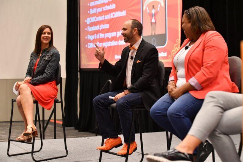Panelists on stage at Content Marketing World 2019