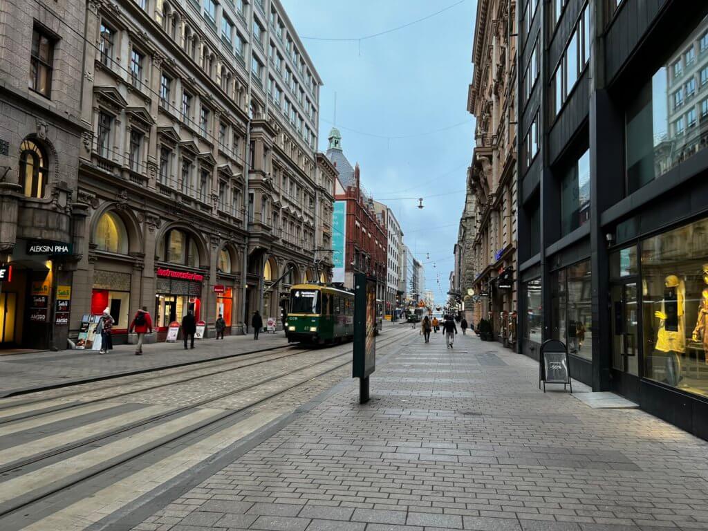 Walking through the Kluuvi district in Helsinki