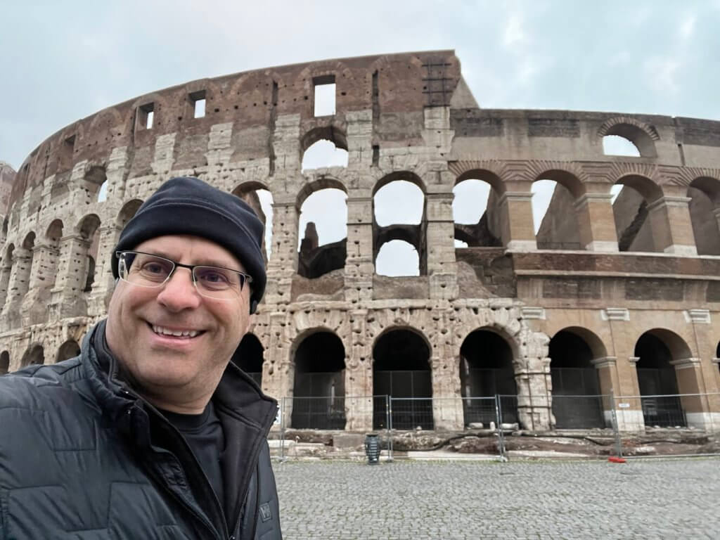 Morning walk by the Colosseum, Rome, Italy