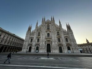 The Duomo di Milano before the crowds take over in Milan, Italy
